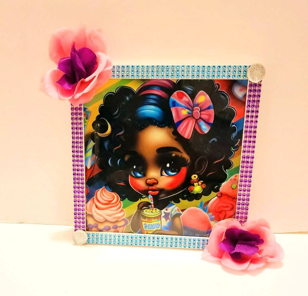 Thumbnail: Flower Girls Bling Canvas Wall Art Set