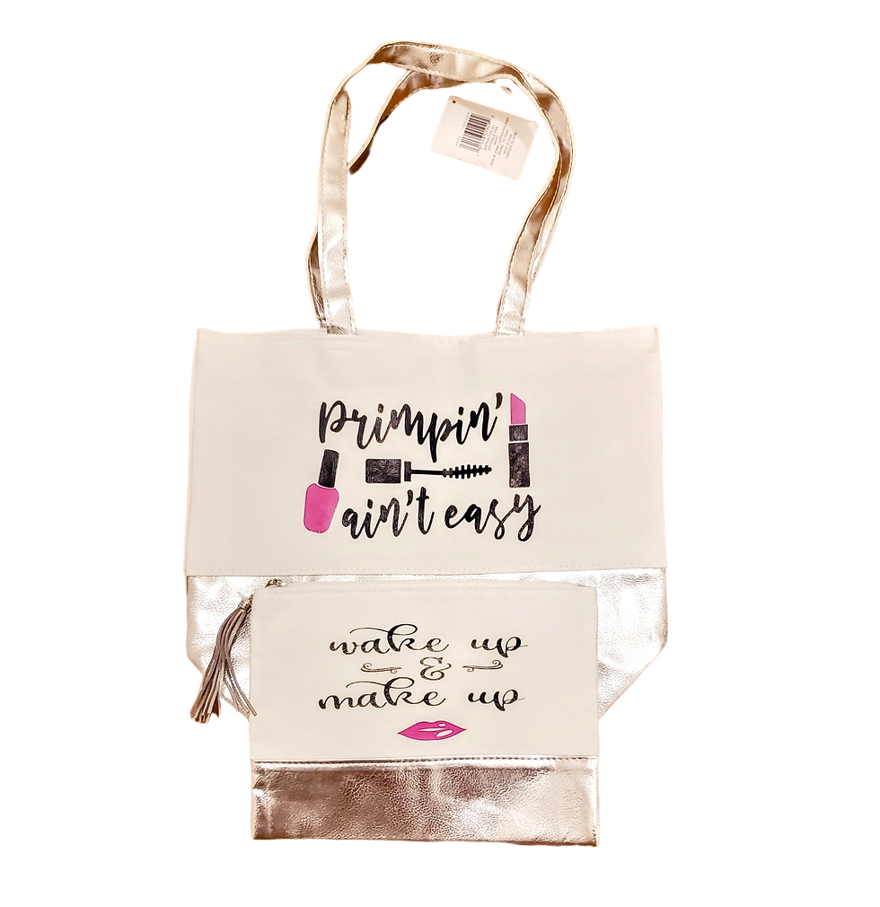 Thumbnail: Primpin Aint Easy Tote W/ Make-Up Bag