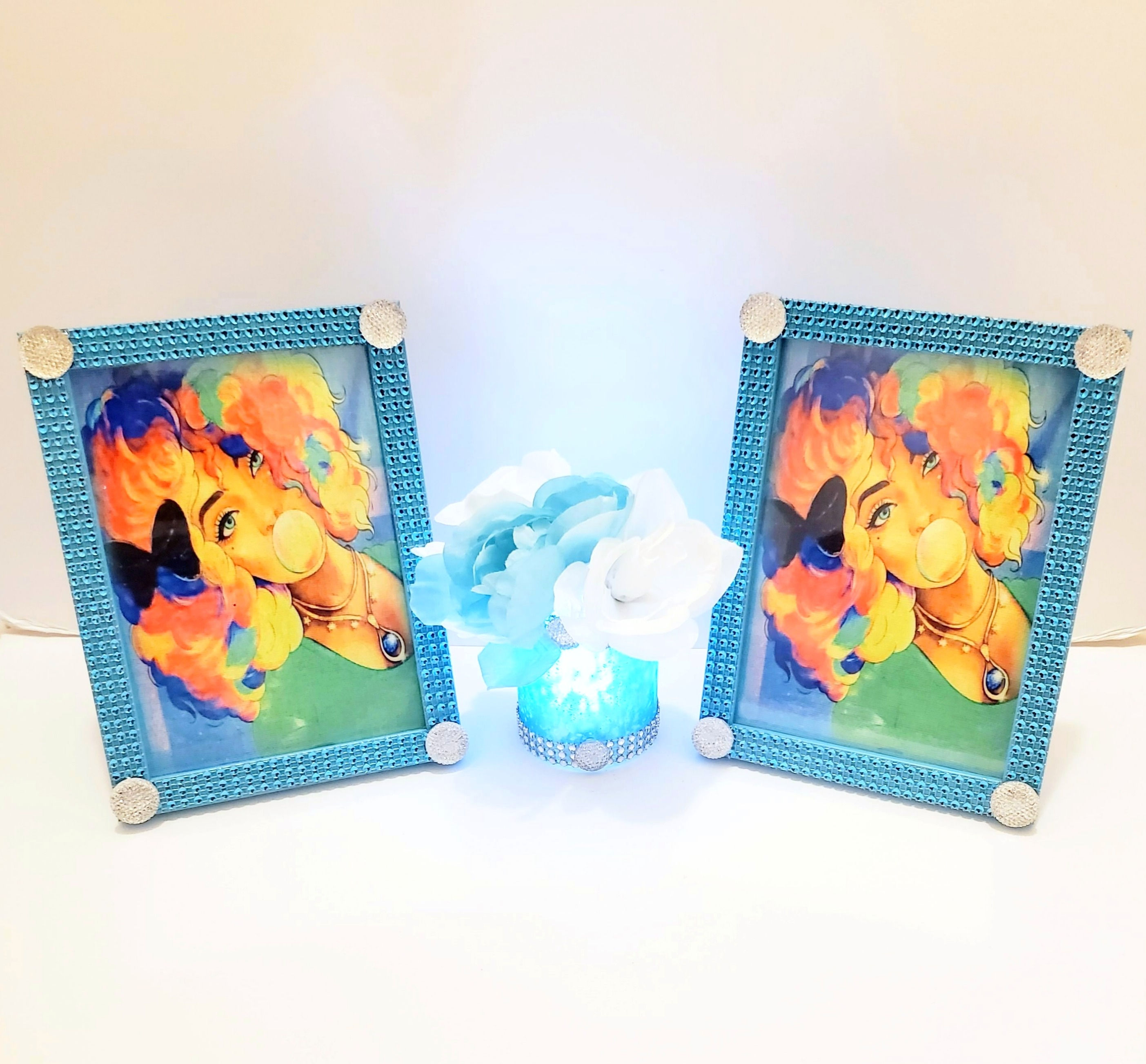 Bling Bubblegum Girl Canvas Picture Set