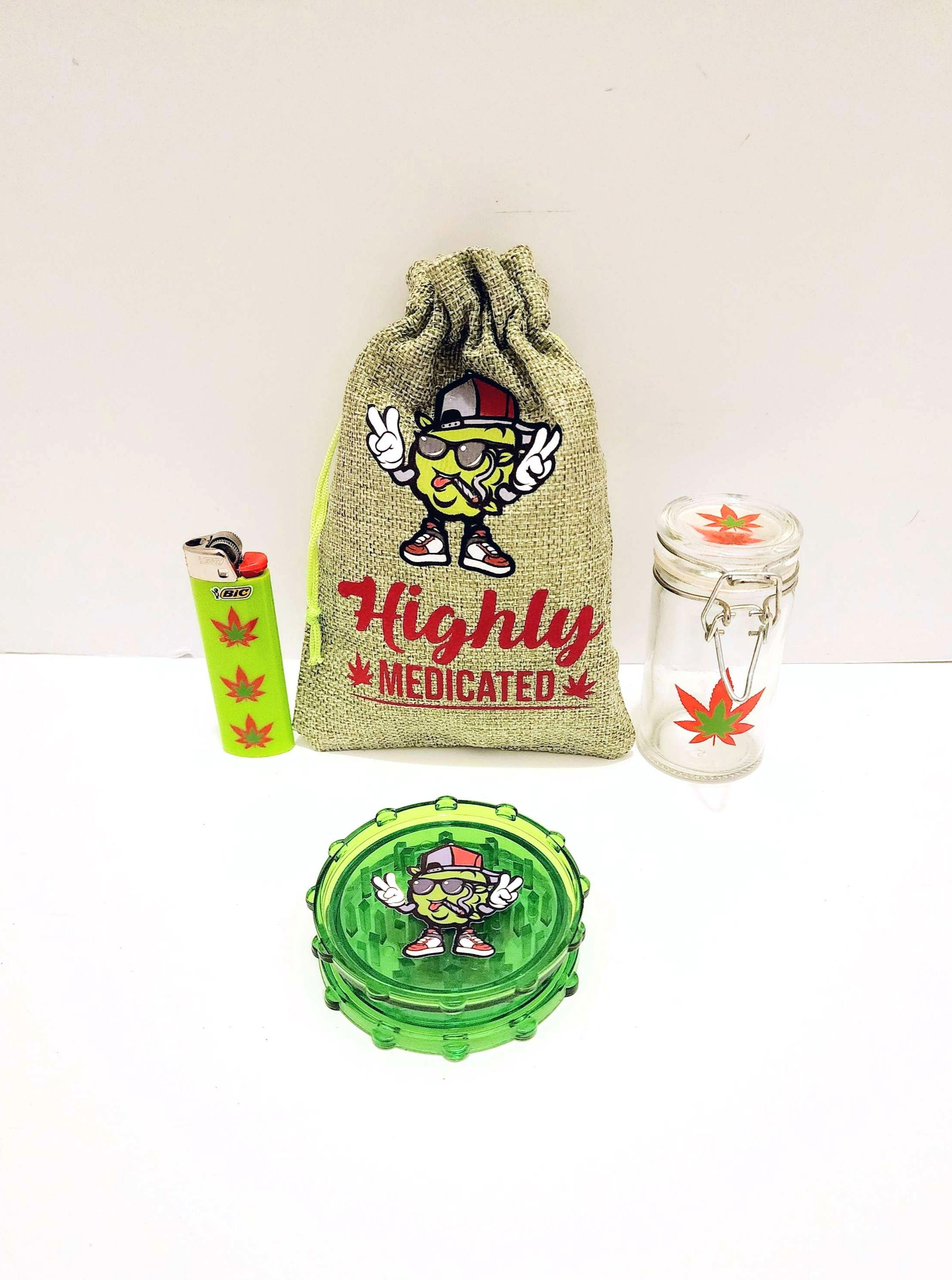 Highly Medicated Mascot Smoke Tote Bag Set