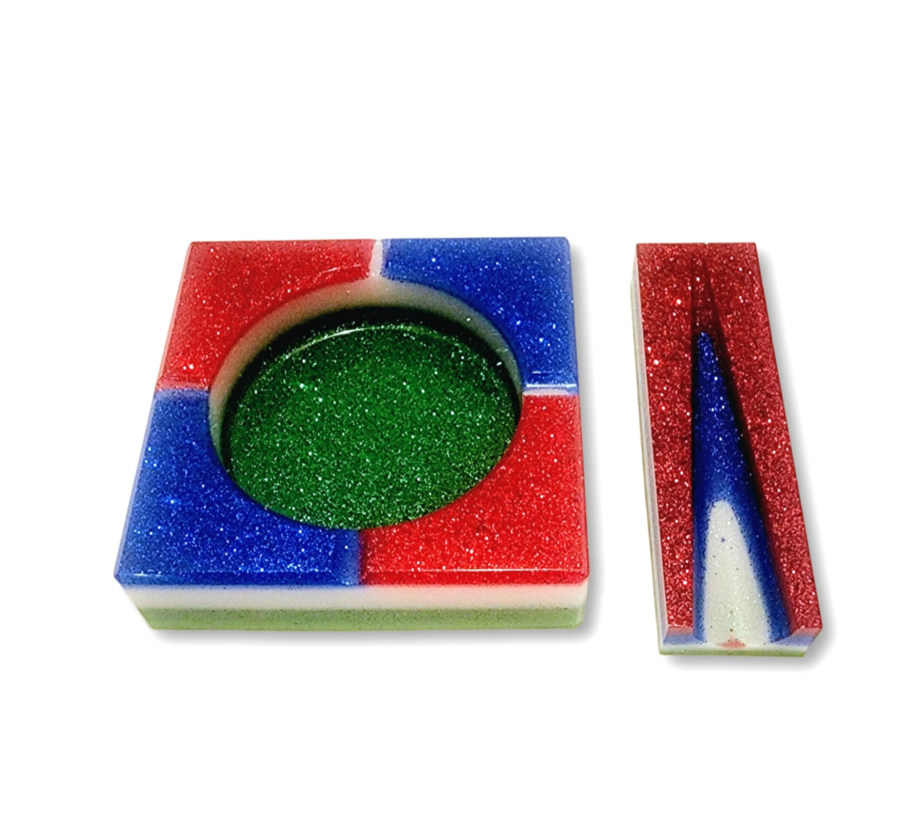 Haitian Theme Ashtray & Blunt Holder Set