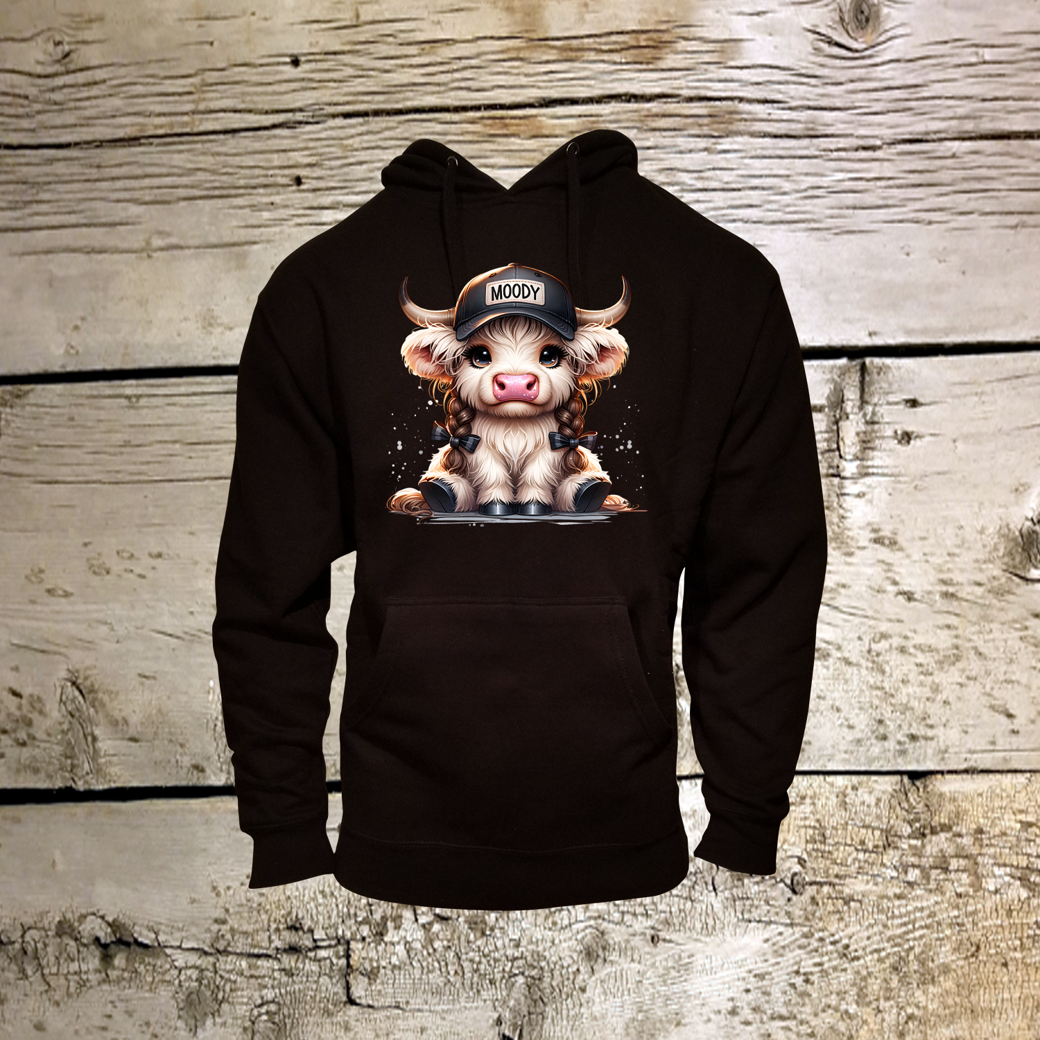 Moody Highland Cow Hoodie