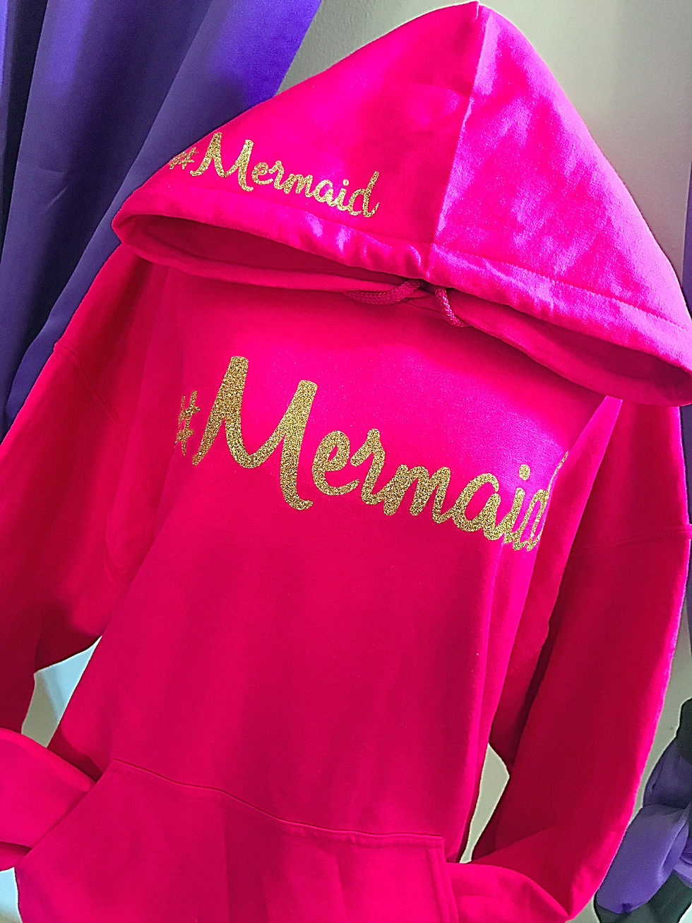 Thumbnail: #Mermaid Gold-Glitter-Glam Pullover Hoodie/Sweatshirt