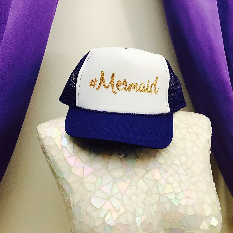 Thumbnail: #Mermaid Gold-Glitter-Glam Trucker-Hat/Cap