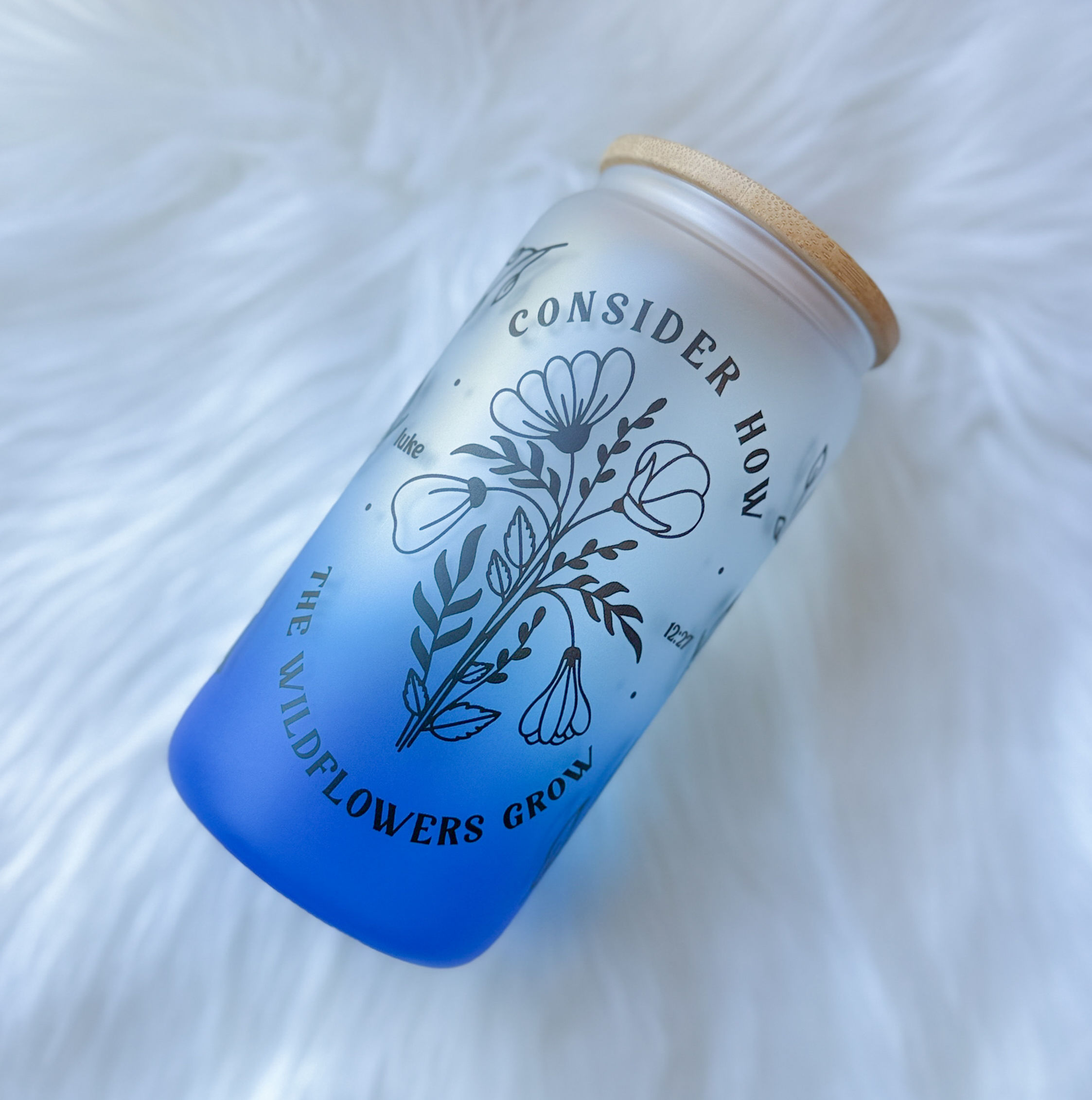 Frosted Libby Glass - Wild Flowers