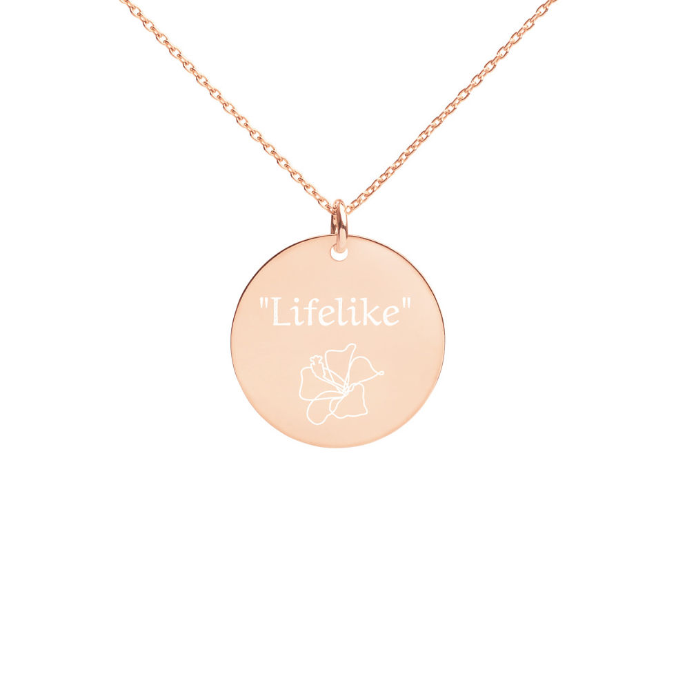 Thumbnail: Inner Productions- Lifelike Series-Engraved Silver Disc Necklace