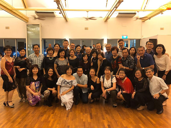 Image of Active Agers gathering together with TDA instructors, Melvin and Sharon