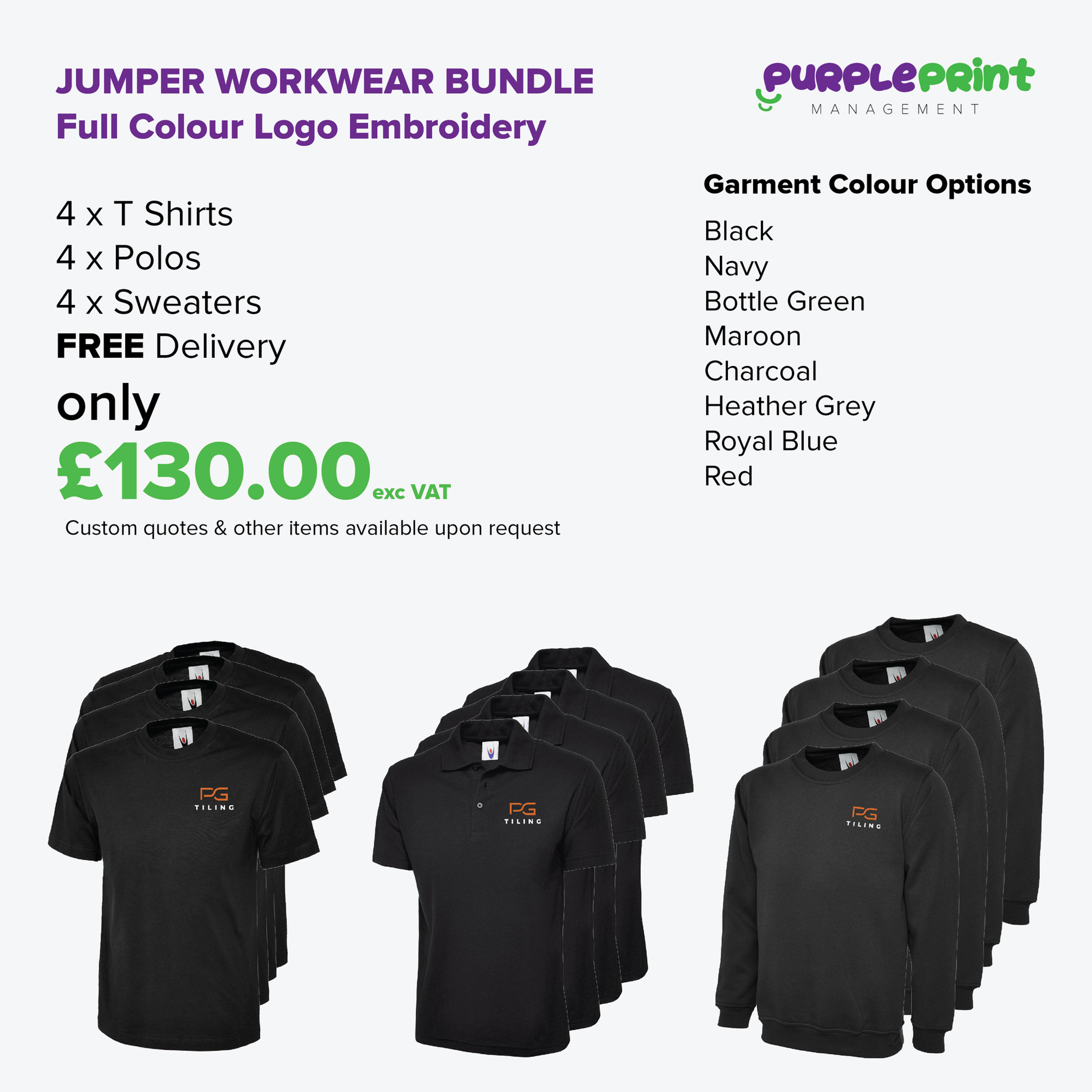 Jumper Workwear Bundle - Embroidery