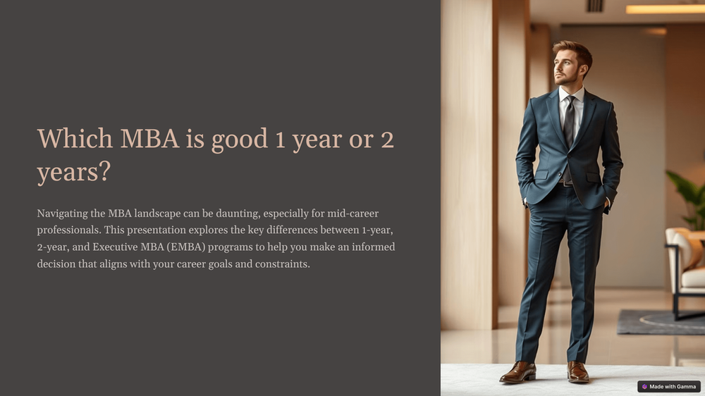 Is 1 year MBA better than 2 year MBA