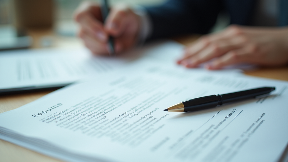 Close-up view of a well-prepared resume