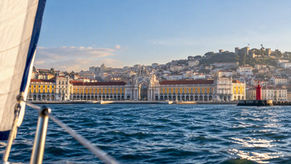 Lisbon landmarks viewed from the Tagus