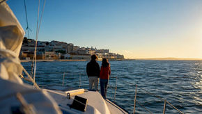 Sailors viewing Lisbon from the Tagus