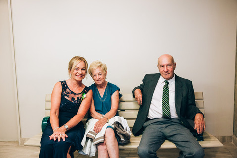 family waiting before wedding
