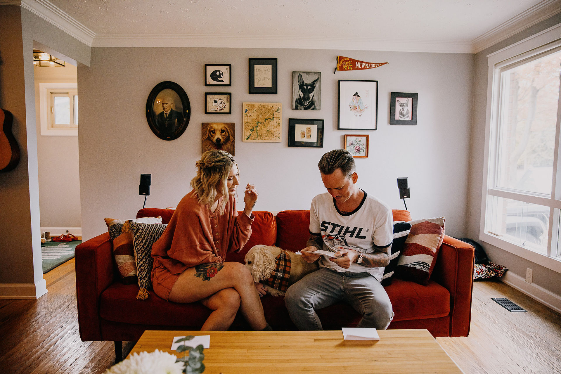 couple getting ready together on their wedding day in toronto by photographger Christine Love Hewitt