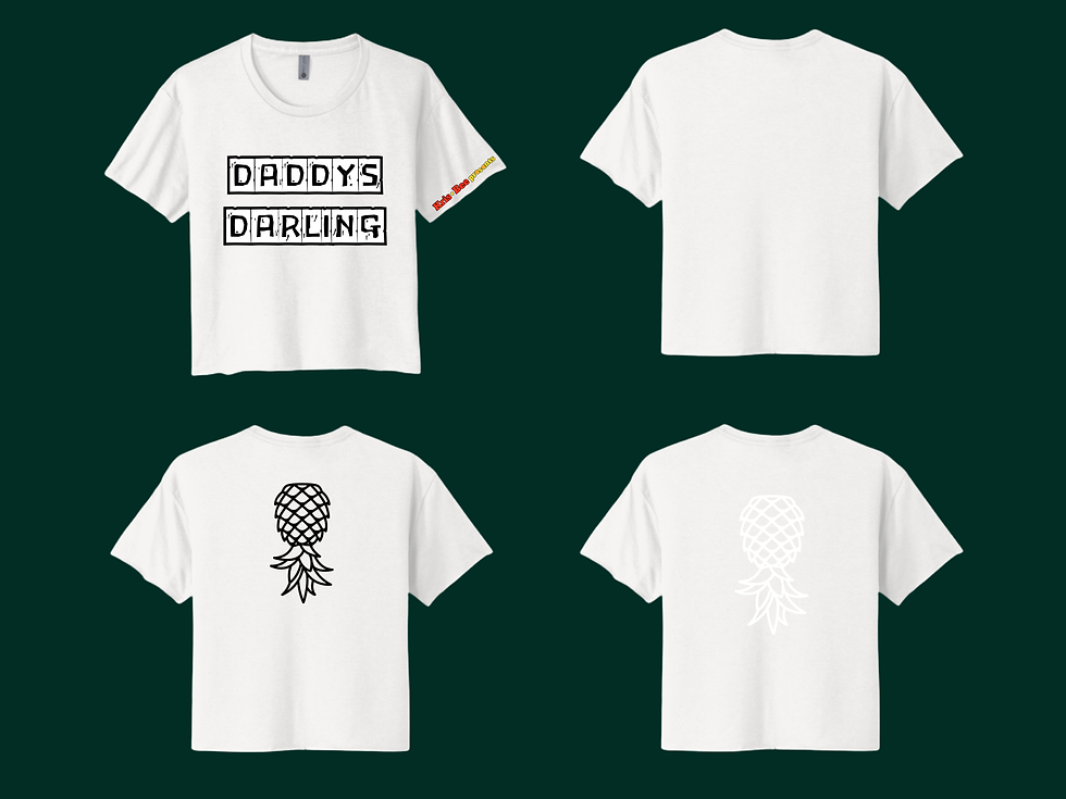 Thumbnail: Daddys Darling Role White Crop Top Back View