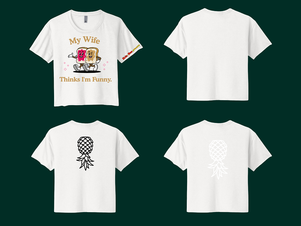 Thumbnail: My Wife Thinks I'm Funny White Crop Top Back View