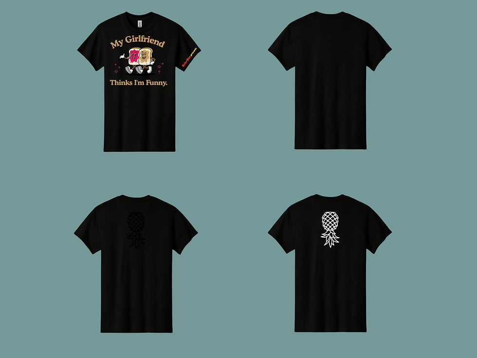 Thumbnail: My Girlfriend Thinks I'm Funny Black T-Shirt Back View