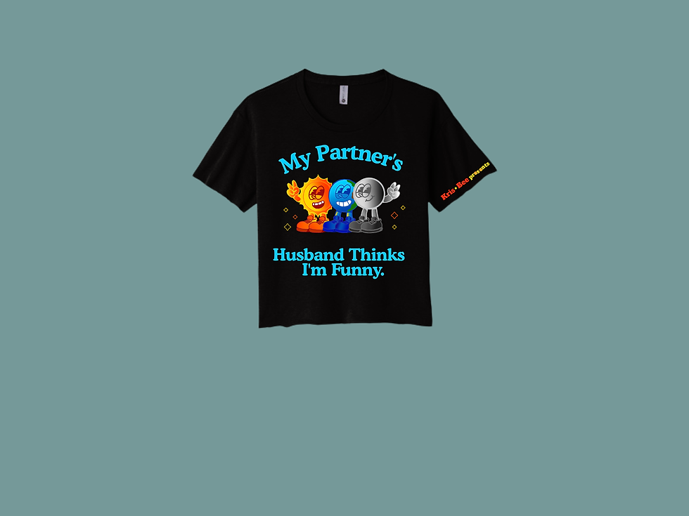 Thumbnail: My Partner's Husband Black Crop Top Front View