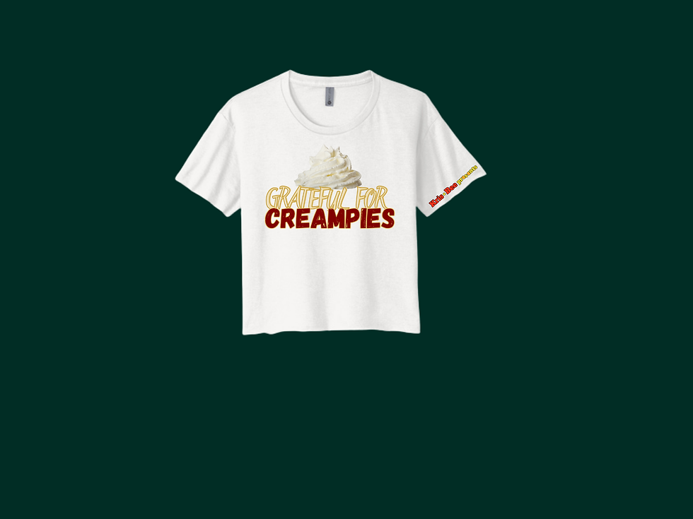 Thumbnail: Grateful For Creampies Holiday White Crop Top Front View