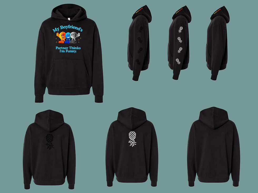 Thumbnail: My Boyfriend's Partner Black Hoodie Back View