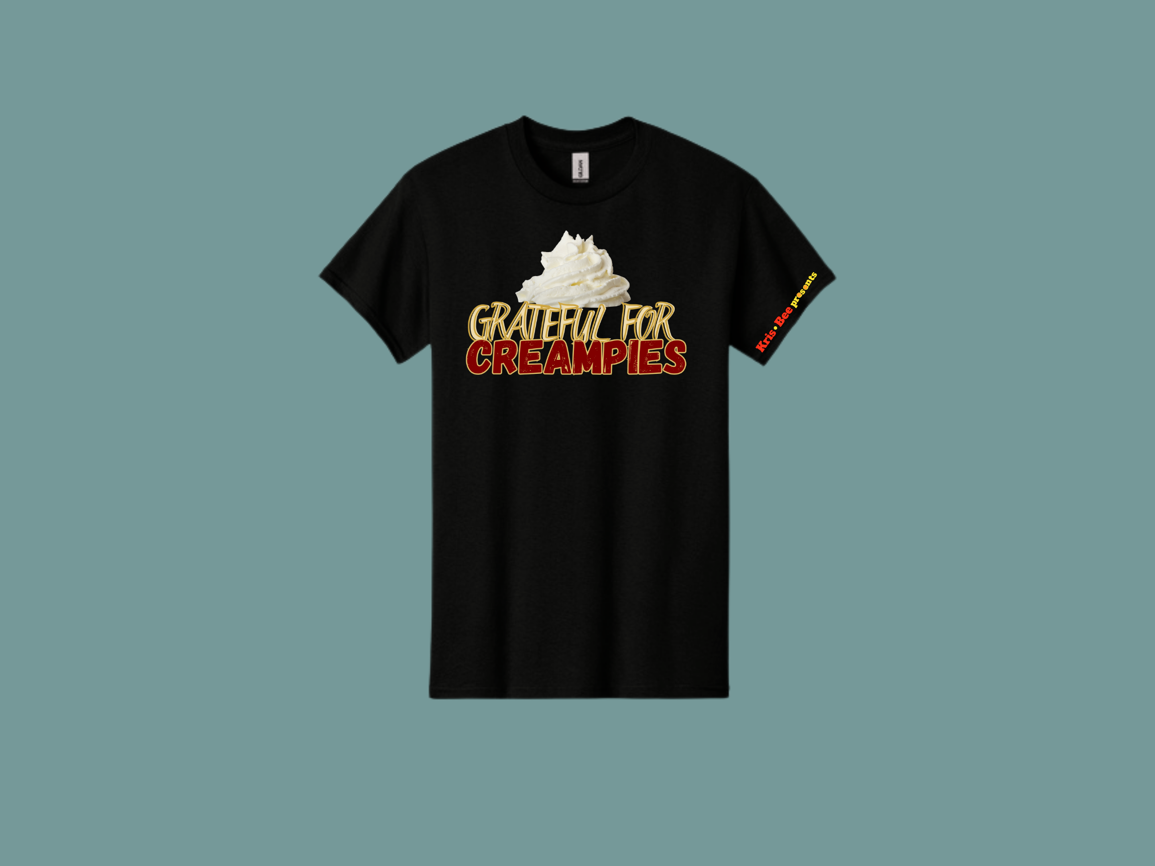 Grateful For Creampies Holiday Black T-Shirt Front View