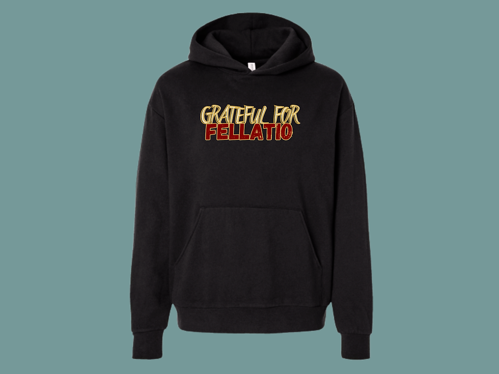 Grateful For Fellatio Holiday Black Hoodie Front View