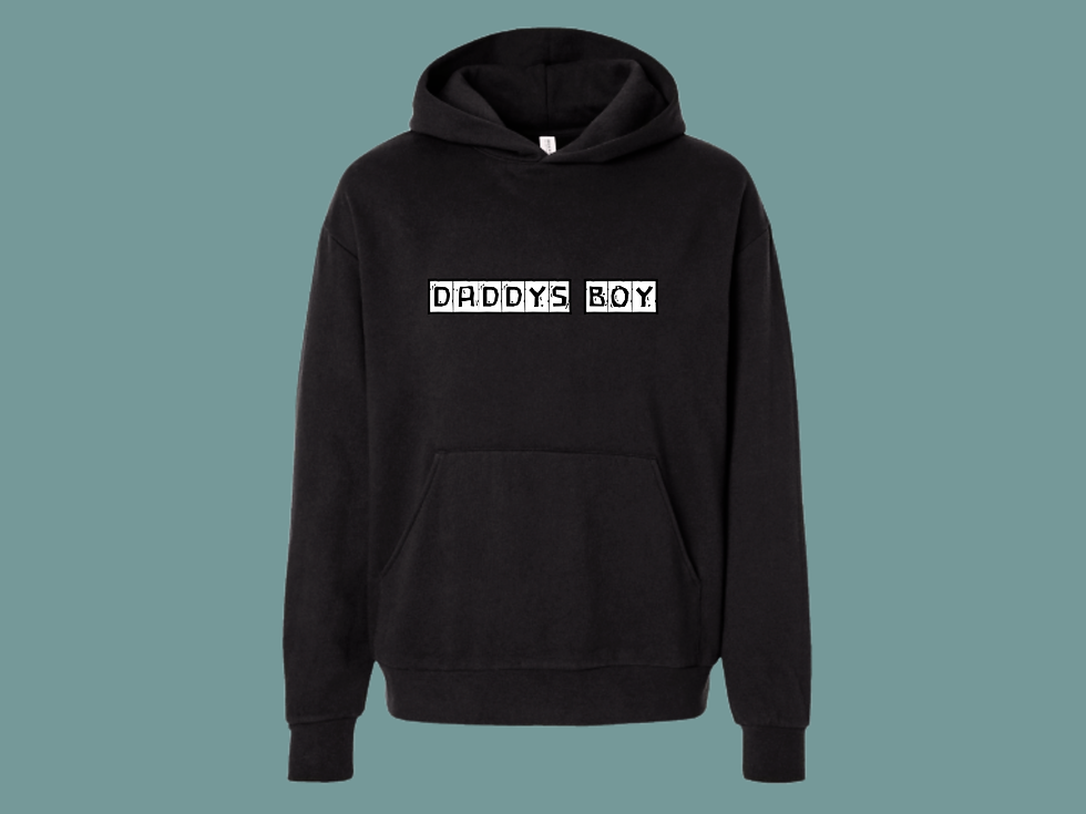 Daddys Boy Role Black Hoodie Front View