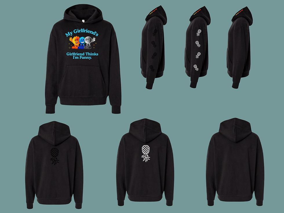 Thumbnail: My Girlfriend's Girlfriend Black Hoodie Back View