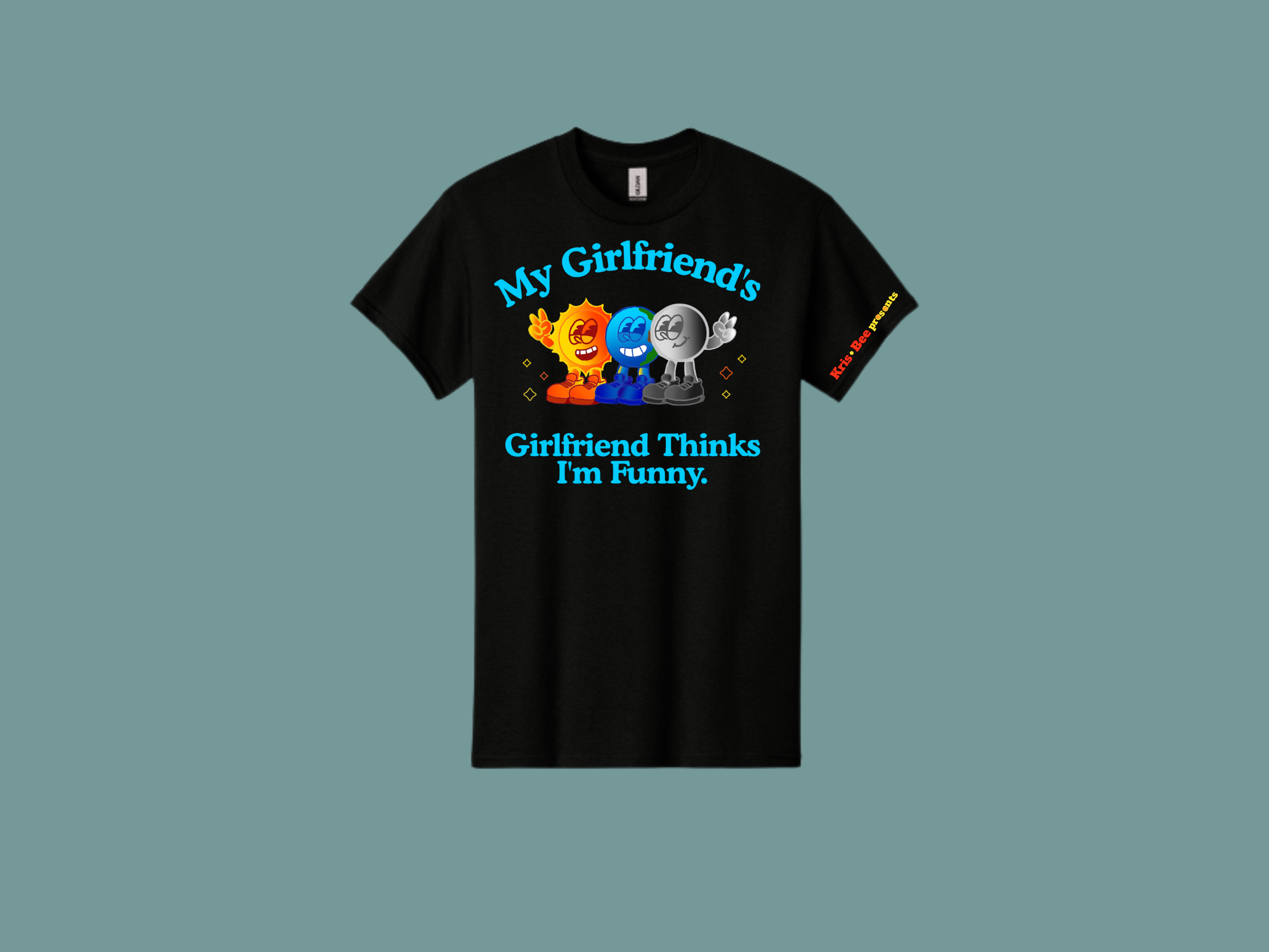 My Girlfriend's Girlfriend Black T-Shirt Front View