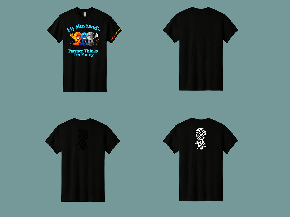 Thumbnail: My Husband's Partner Black T-Shirt Back View
