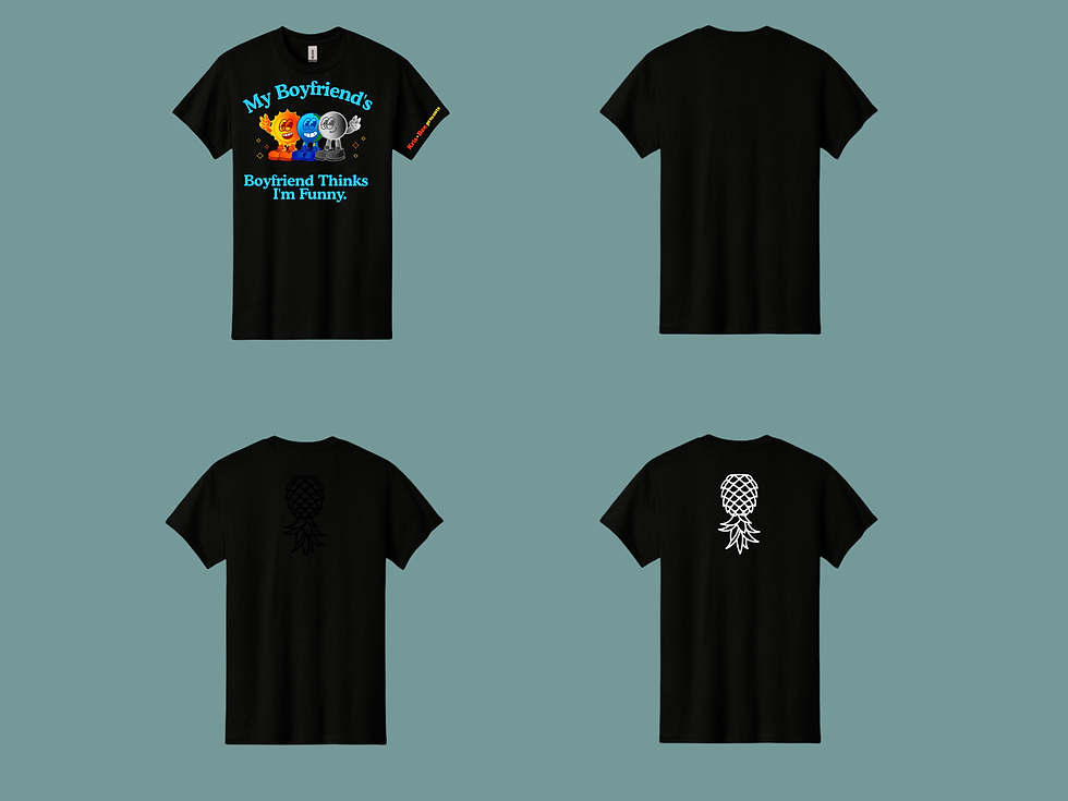 Thumbnail: My Boyfriend's Boyfriend Black T-Shirt Back View