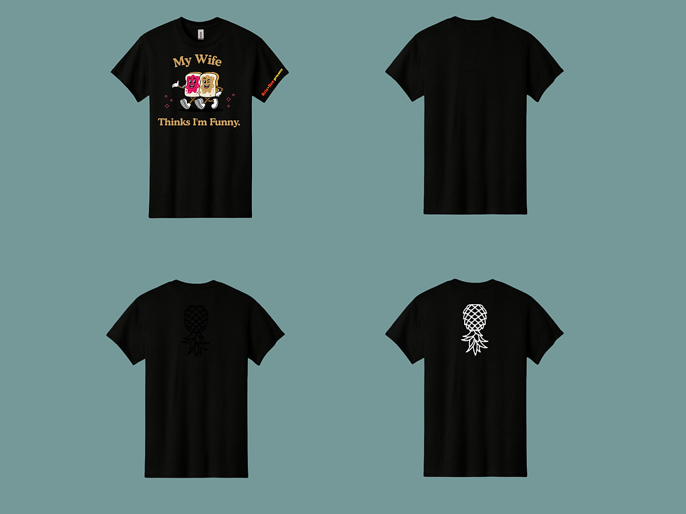 Thumbnail: My Wife Thinks I'm Funny Black T-Shirt Back View