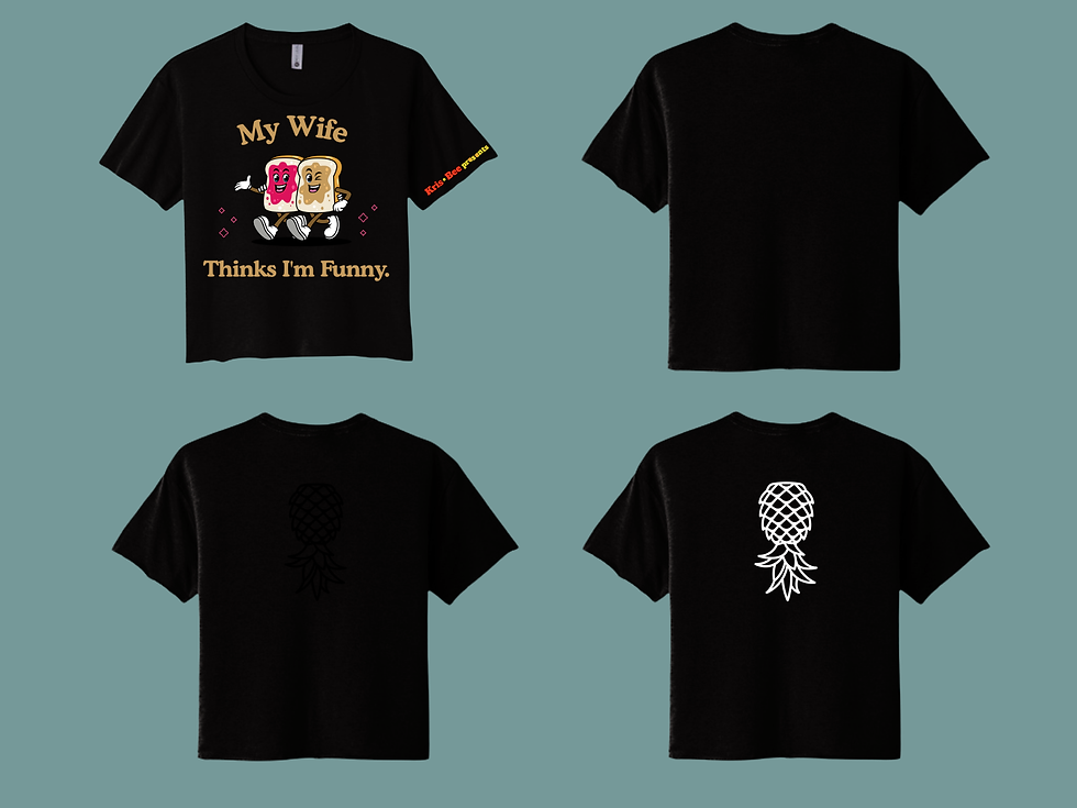 Thumbnail: My Wife Thinks I'm Funny Black Crop Top Back View