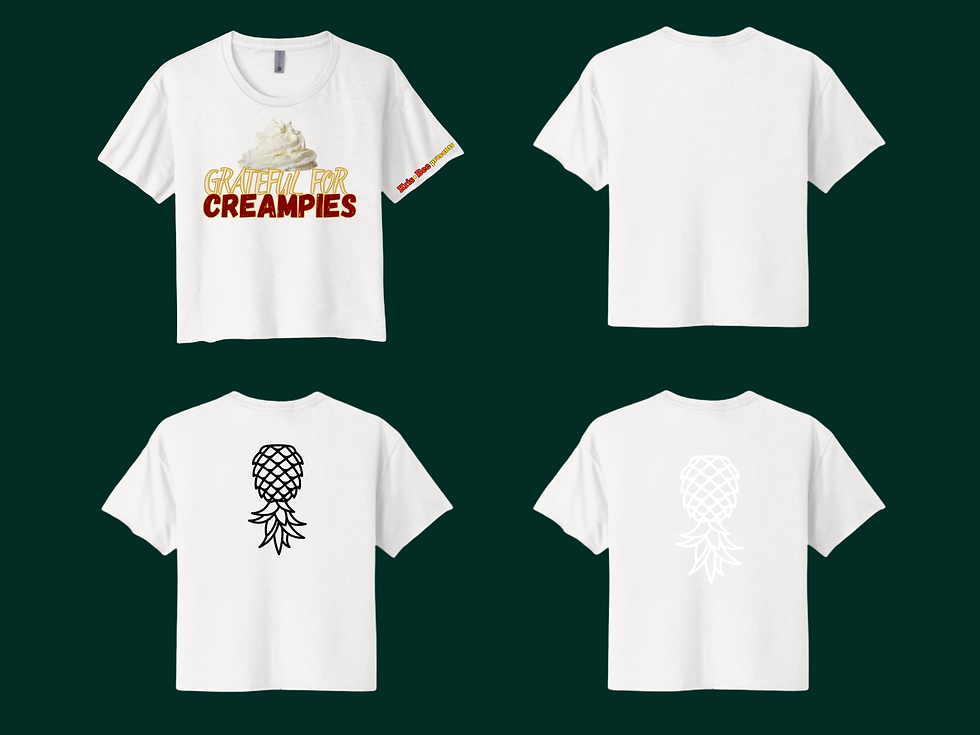 Thumbnail: Grateful For Creampies Holiday White Crop Top Back View