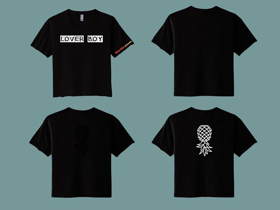 Thumbnail: Lover boy Role Black Crop Top Back View