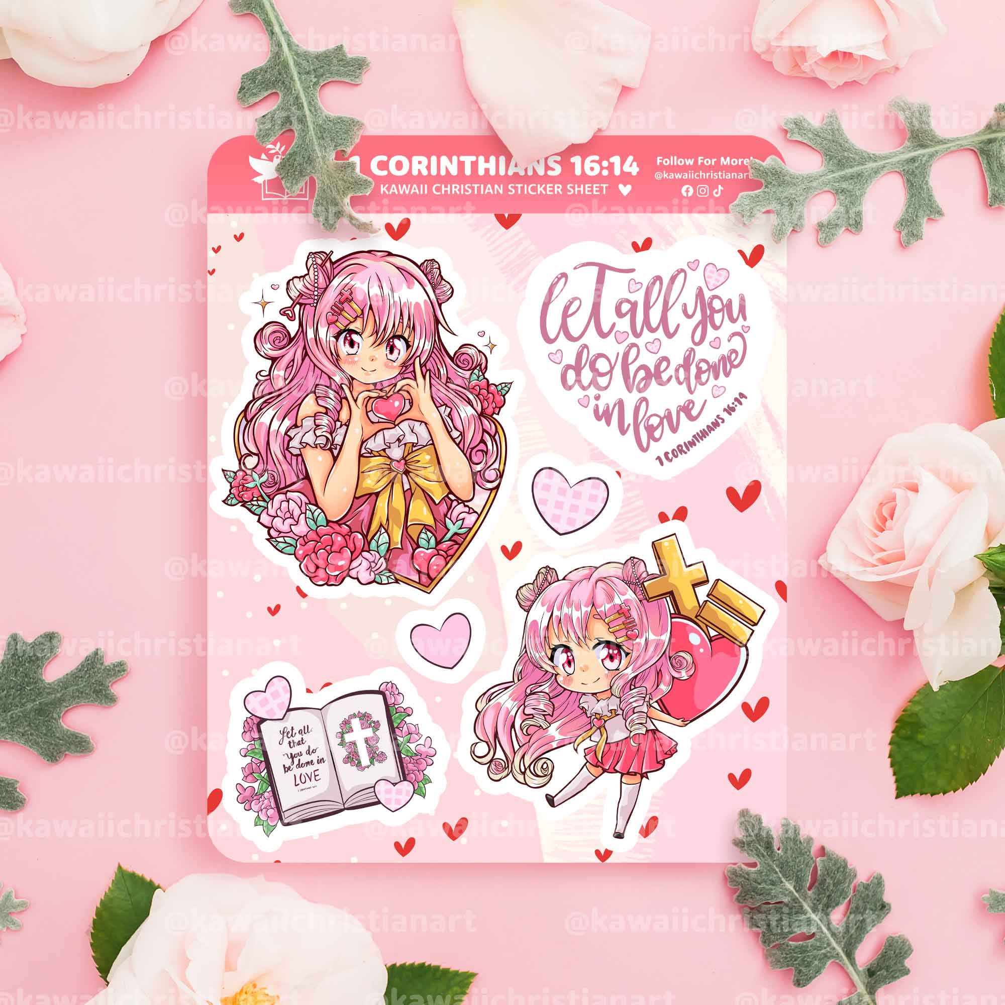 1 Corinthians 16:14 - Anime Sticker Sheet