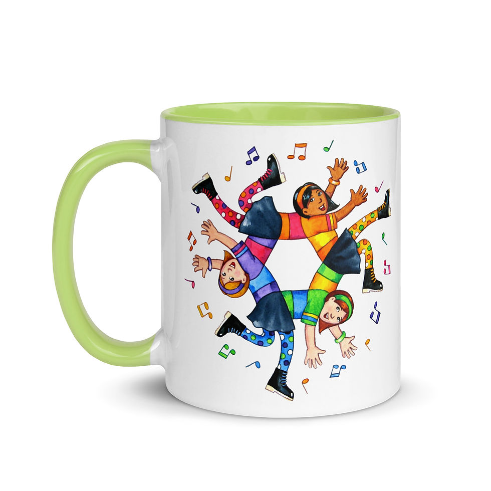 Thumbnail: 3 or 6 girls? Optical Illusion mug with colour inside