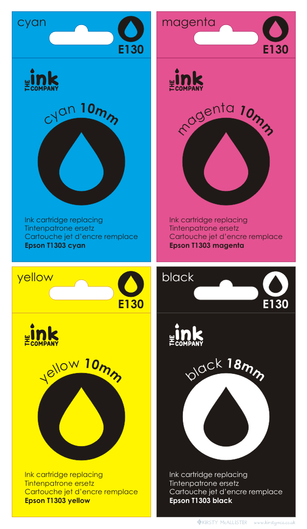 CMYK ink cartridge designs
