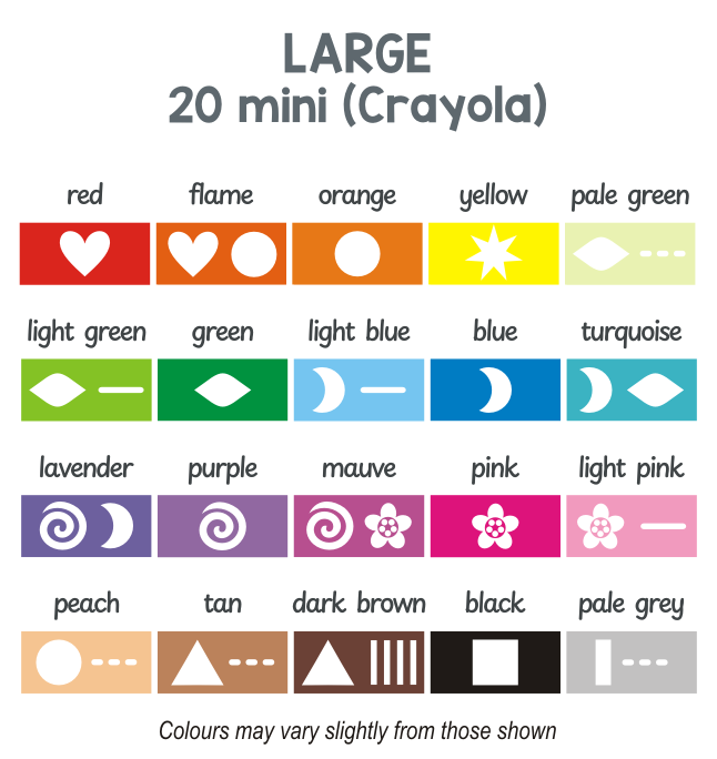 Thumbnail: Scented crayons with tactile symbols and braille - for blind/visually impaired