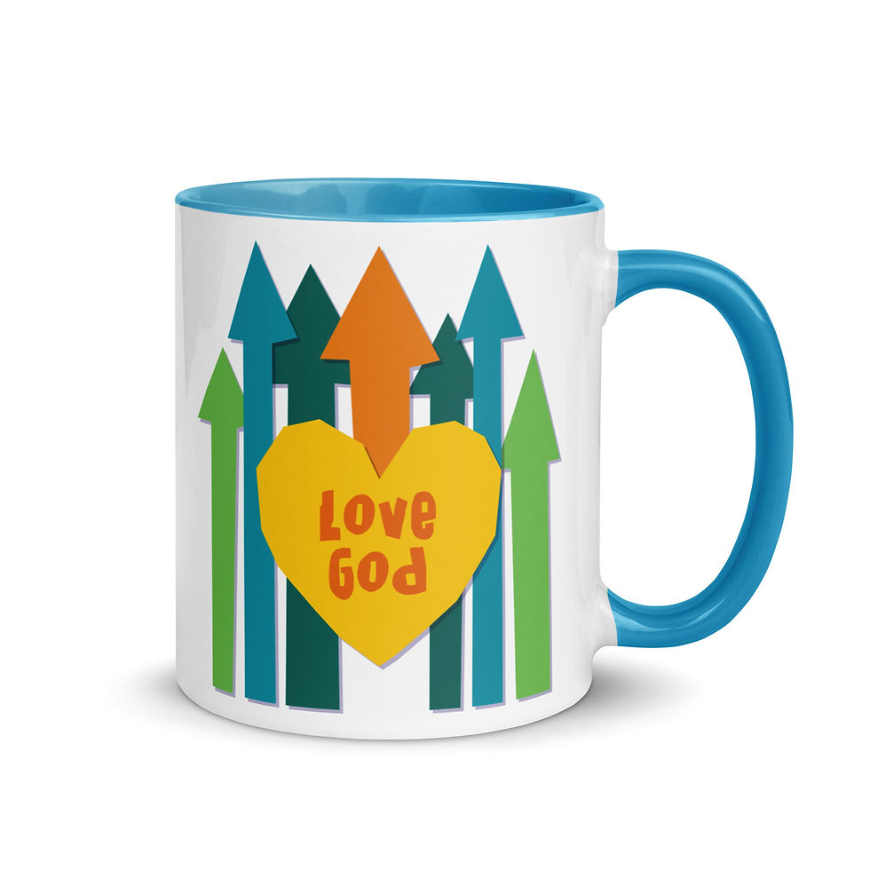 Thumbnail: LOVE GOD LOVE OTHERS mug with colour inside 