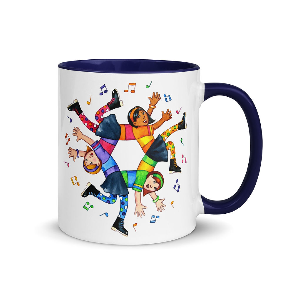 Thumbnail: 3 or 6 girls? Optical Illusion mug with colour inside