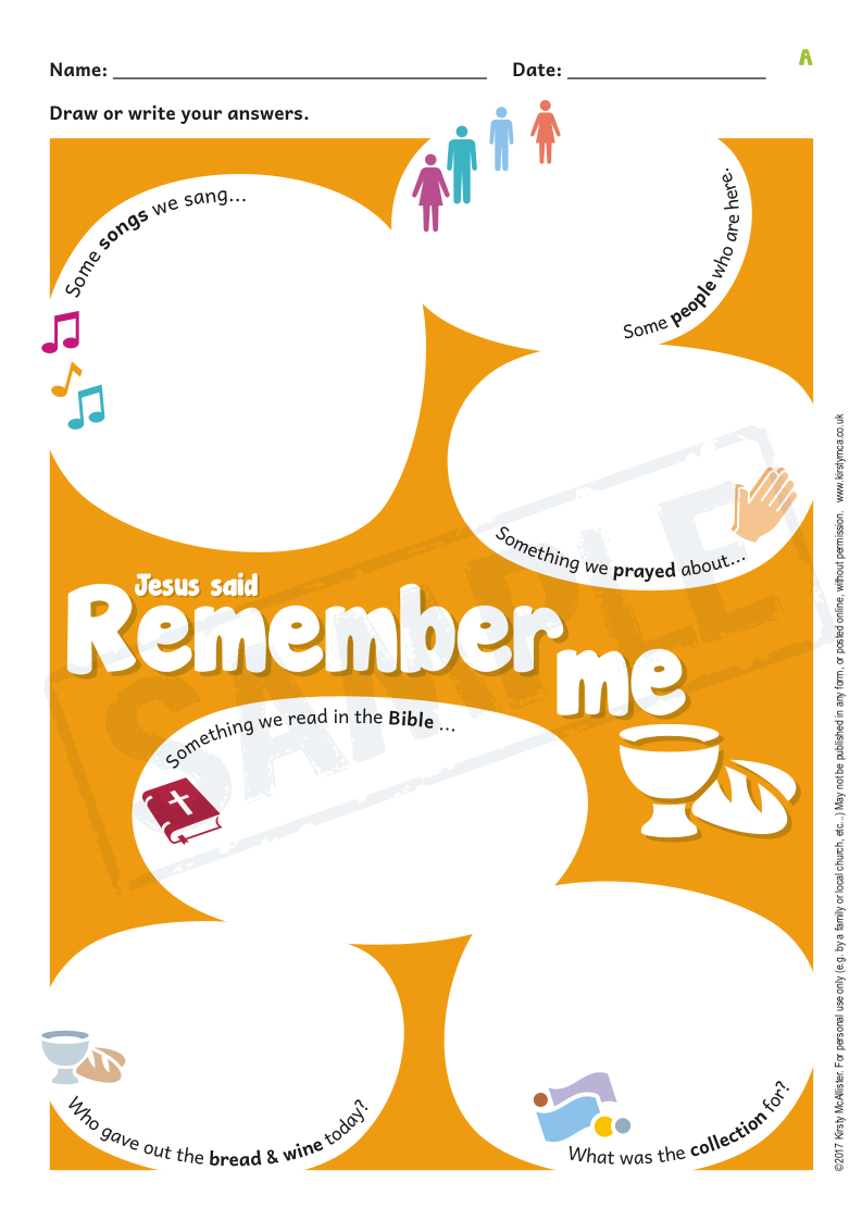 Thumbnail: Church service worksheets