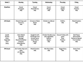 Menu, Week of Feb 9-13, 2026