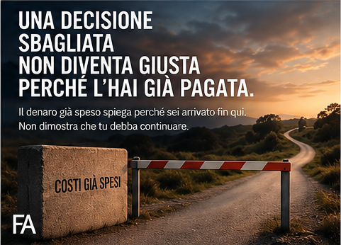Una decisione sbagliata non diventa giusta perché l’hai già pagata: visual PL01
