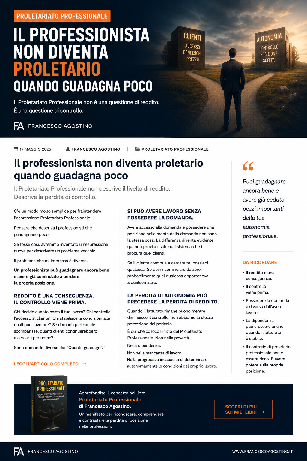 Proletariato Professionale: autonomia, controllo e posizione del professionista