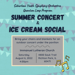 Save the Date~ SYSO Quantum Leap Summer Concert & Ice Cream Social