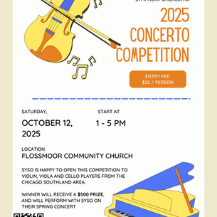 The Suburban Youth Symphony Orchestra is excited to announce its 2025 concerto competition!