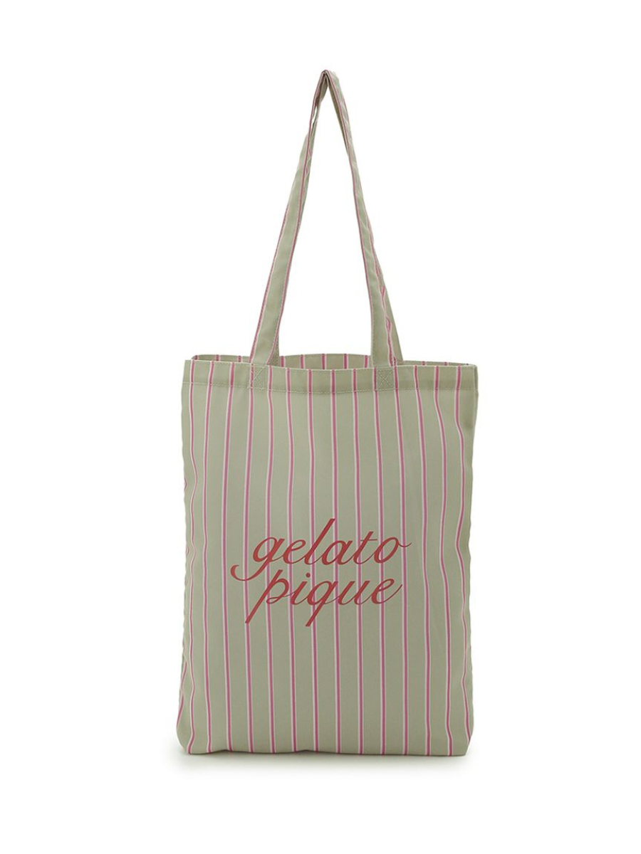 Gelato Pique Variety Tote Bag - KKI 日本品牌條紋卡其色LOGO托特包