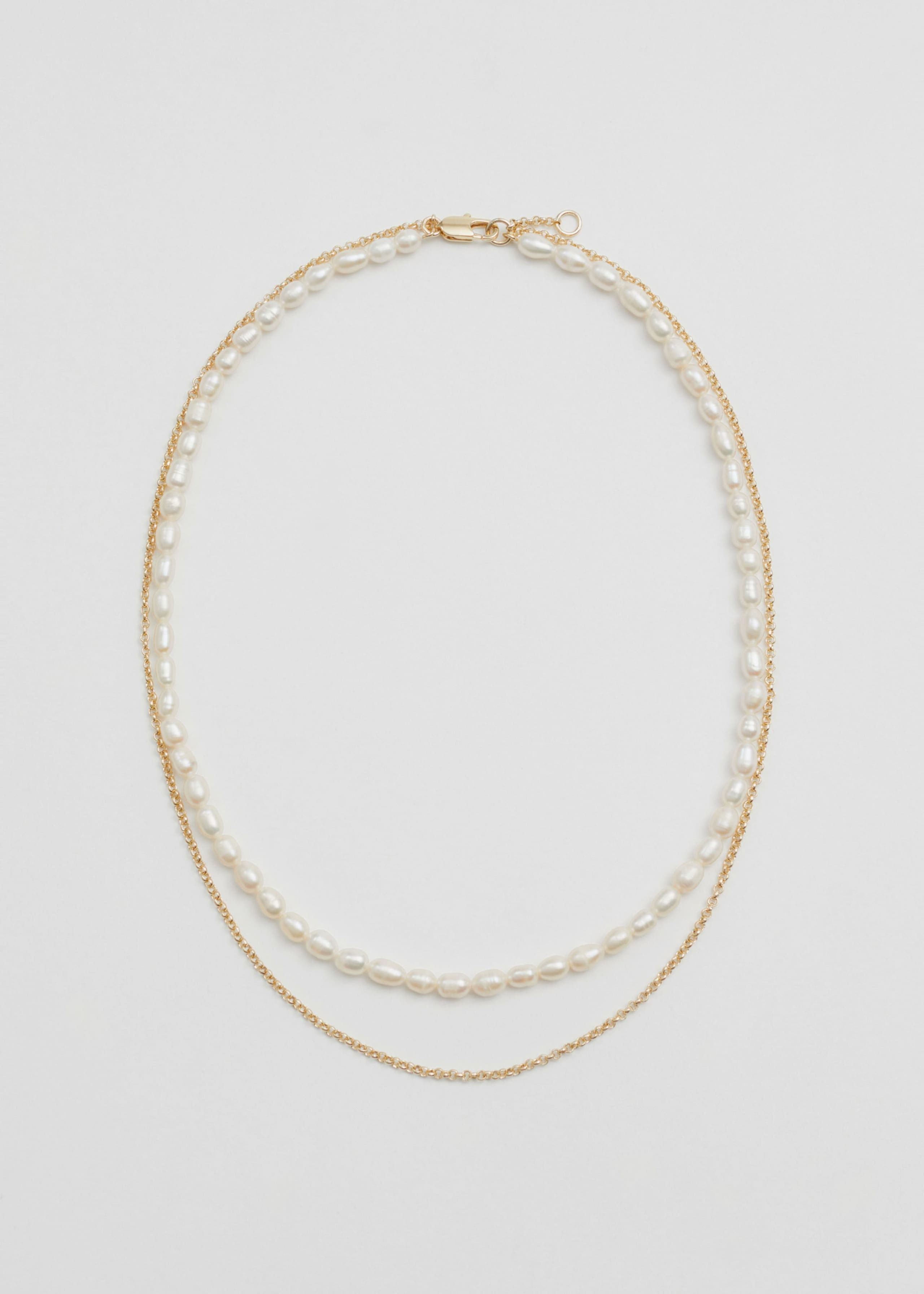 & Other Stories Layered Pearl Chain Necklace 雙層珍珠鍊條項鍊
