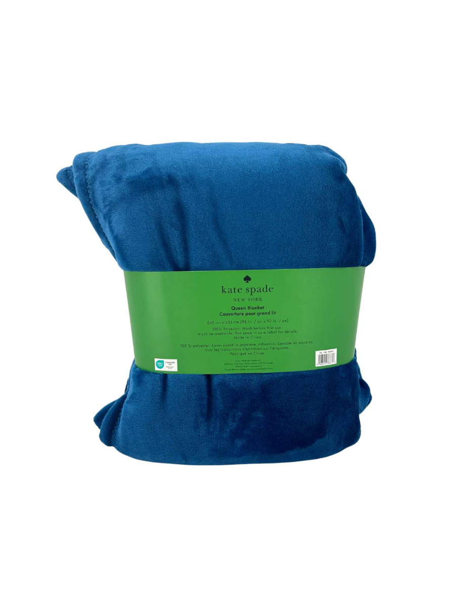 Kate Spade New York Queen Blanket Soft Plush Blanket - Royal Blue 柔軟毛毯蓋毯 寢具